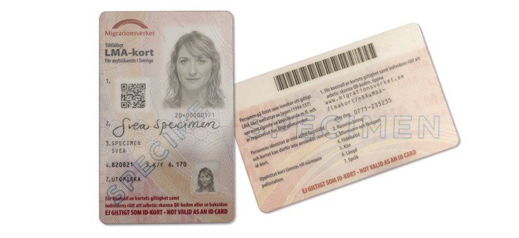 Una tarjeta LMA de la Dirección General de Migraciones.